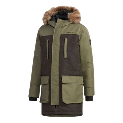 

Пуховик adidas neo M STRT Down PRK Sports hooded Stay Warm Down Jacket Khaki Brown, коричневый