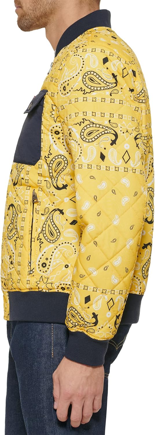 Мужская куртка-бомбер Levi's с ромбовидной стежкой, Yellow Bandana — фото 3