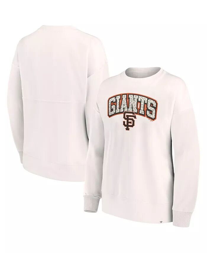 

Женский кремовый пуловер с леопардовым принтом San Francisco Giants Fanatics