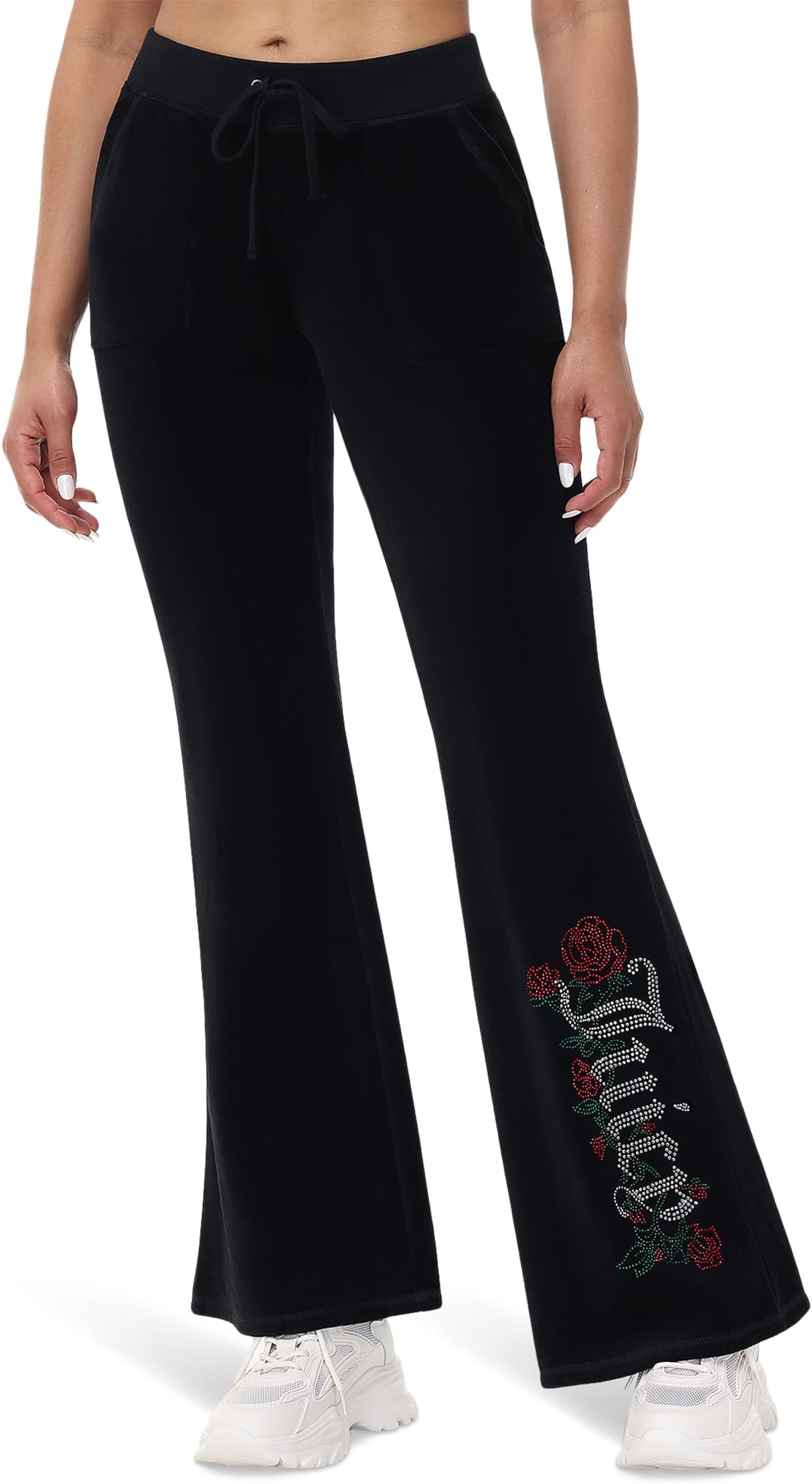 

Брюки Juicy Couture Heritage Low Rise Snap Pocket Track Pants, цвет Liquorice 1
