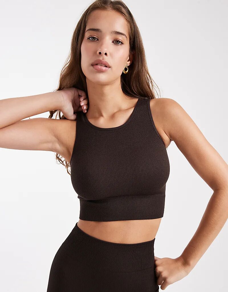 

ONLY бесшовный топ в шоколадно-коричневом цвете