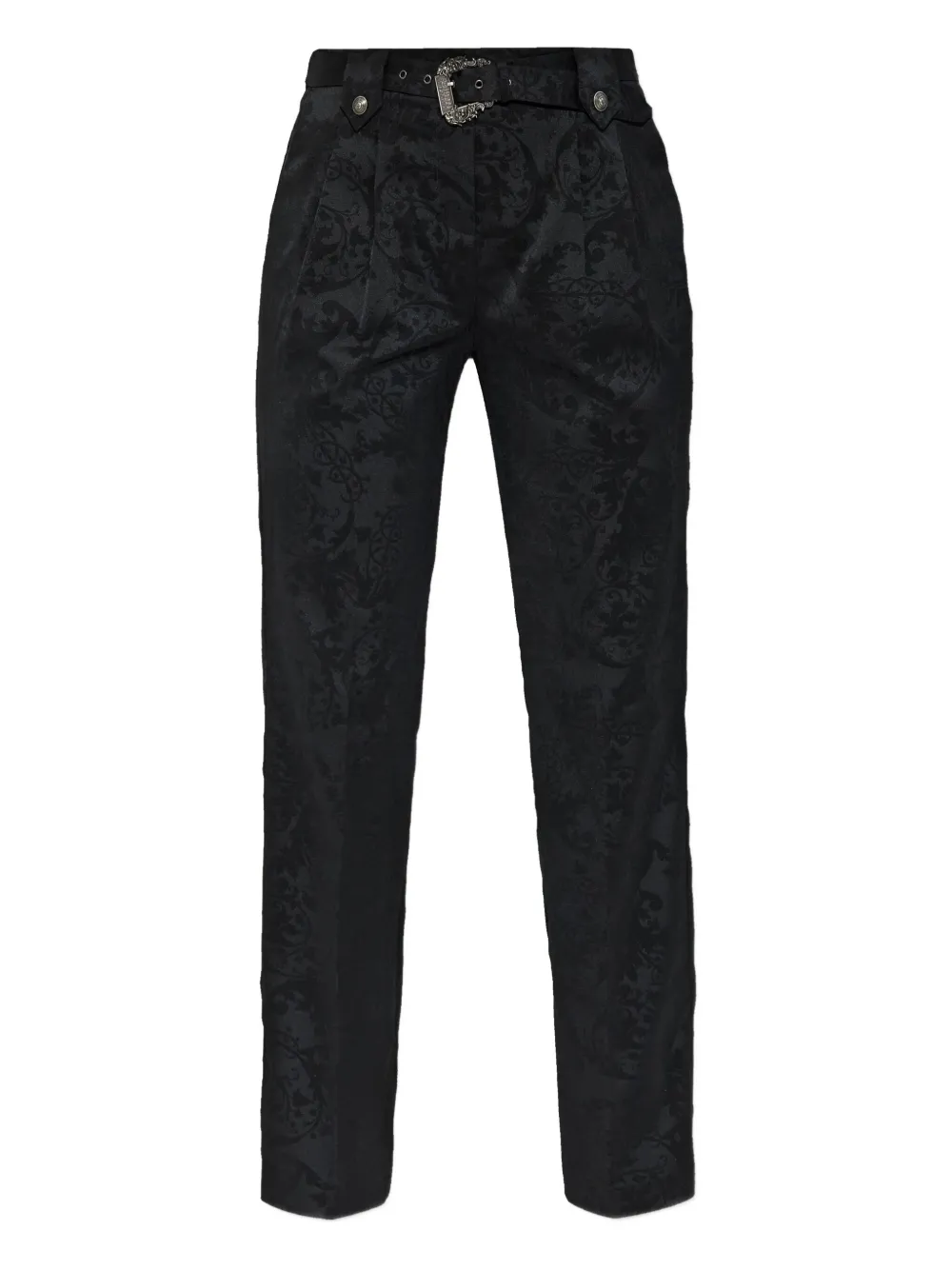 

Брюки с дамасским узором и поясом Versace Jeans Couture, черный