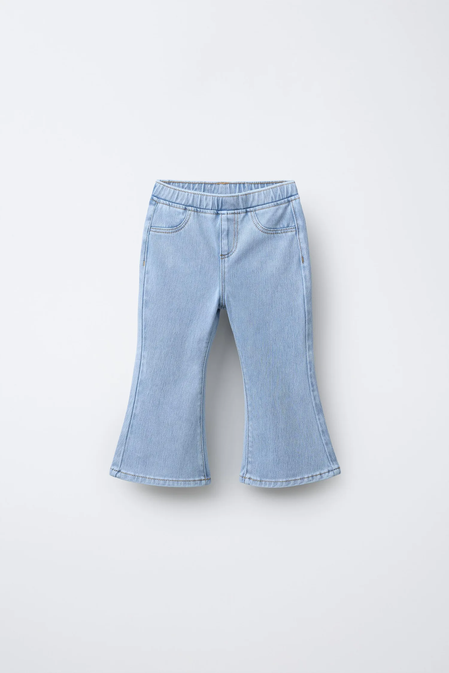 Джинсовые леггинсы-клеш Zara, светло-голубой