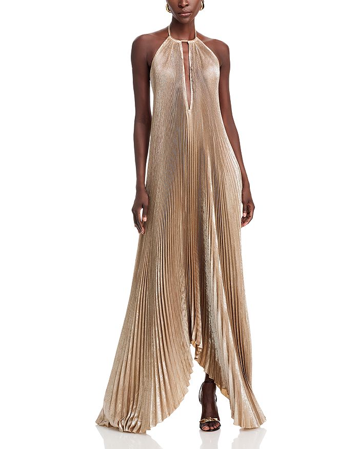 

Богемное платье-халат Halter Gown L'IDEE, золотой