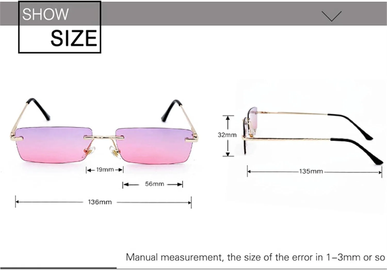 

Женские солнцезащитные очки без оправы, модные желто-оранжевые солнцезащитные очки для женщин и мужчин с защитой от УФ-излучения UV400 SZVVBKK, Gold-blue-pink