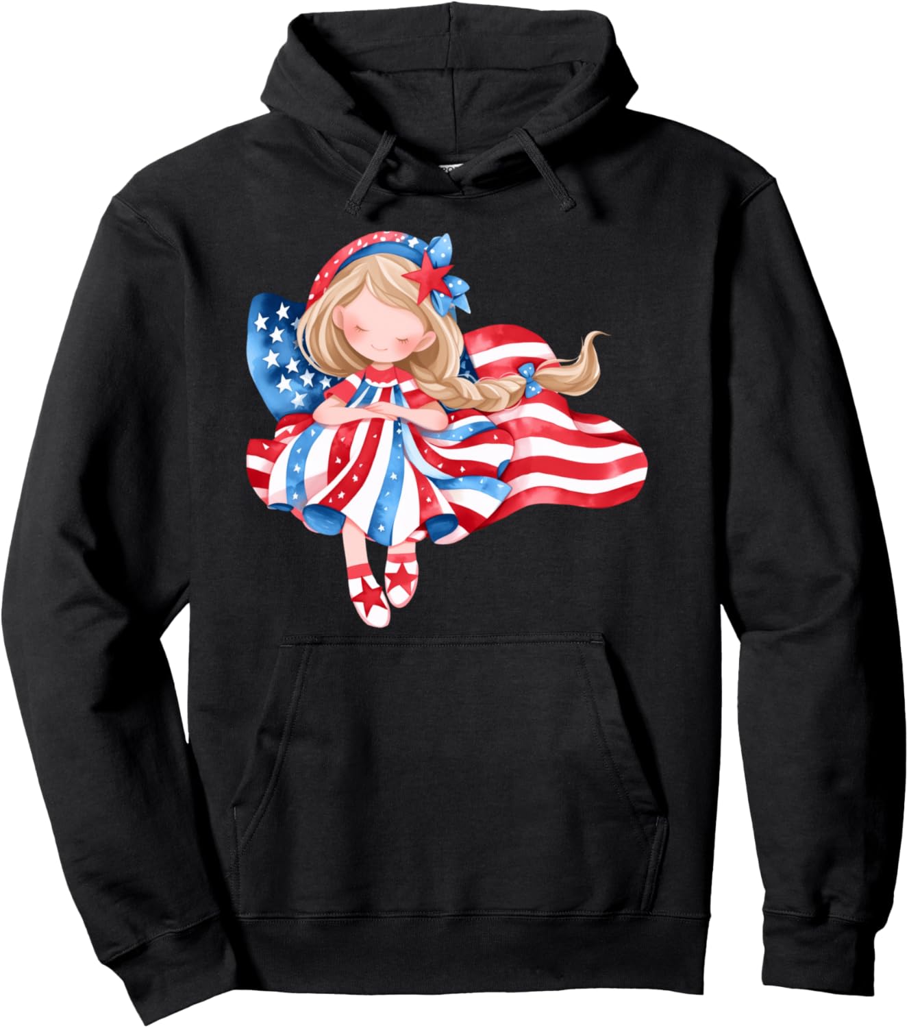 

Симпатичная патриотическая толстовка с американским флагом Girls 4Th Of July Tees Nyc, черный