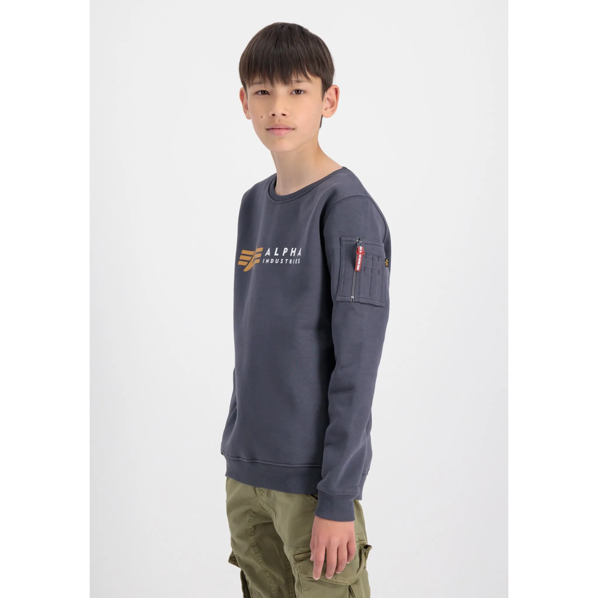 Alpha Industries Свитер «Alpha Industries Kids - Толстовки», цвет greyblack — фото 2