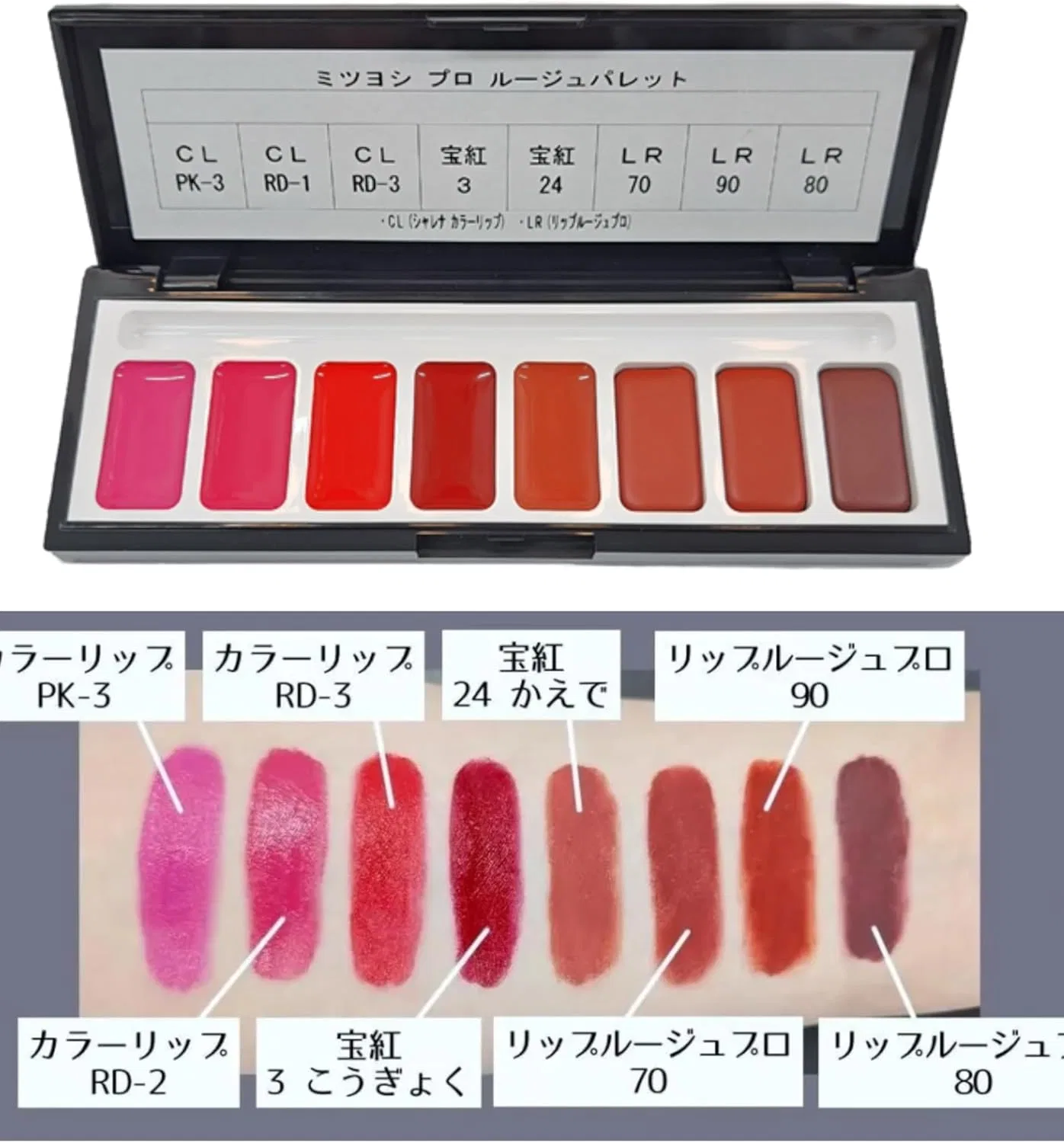 Палетка для губ Miyoshi Mitsuyoshi Pro Rouge Palette 8 цветов