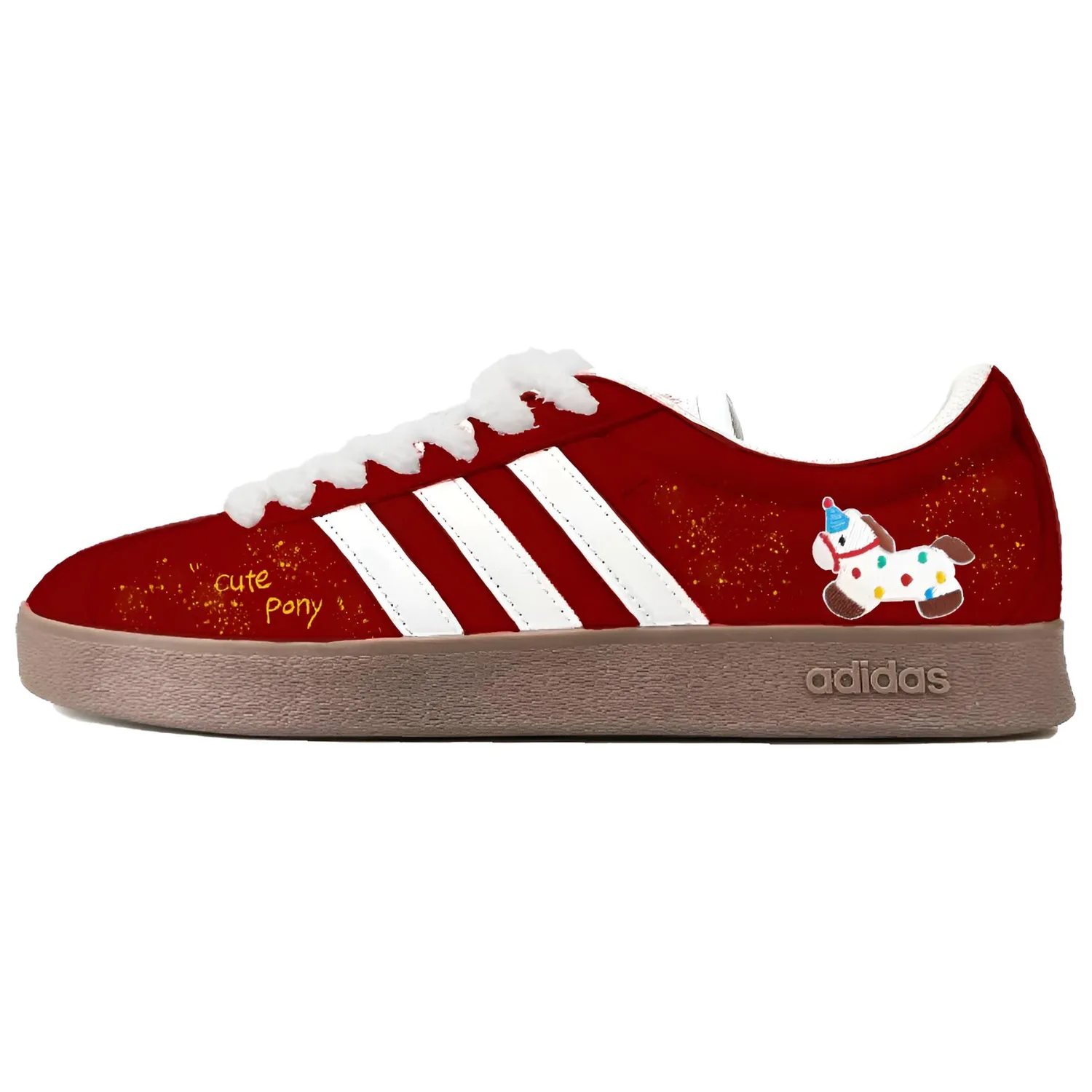 Vl Court Classic Cute Pony Slip Resistant, Abrasion Resistant, Lightweight, Breathable низкий кроссовок Adidas, красный