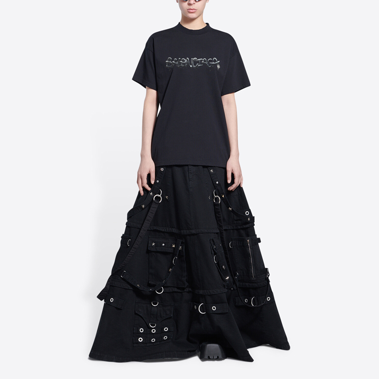 Женская футболка Slime Medium Fit Vintage черный Balenciaga — фото 4