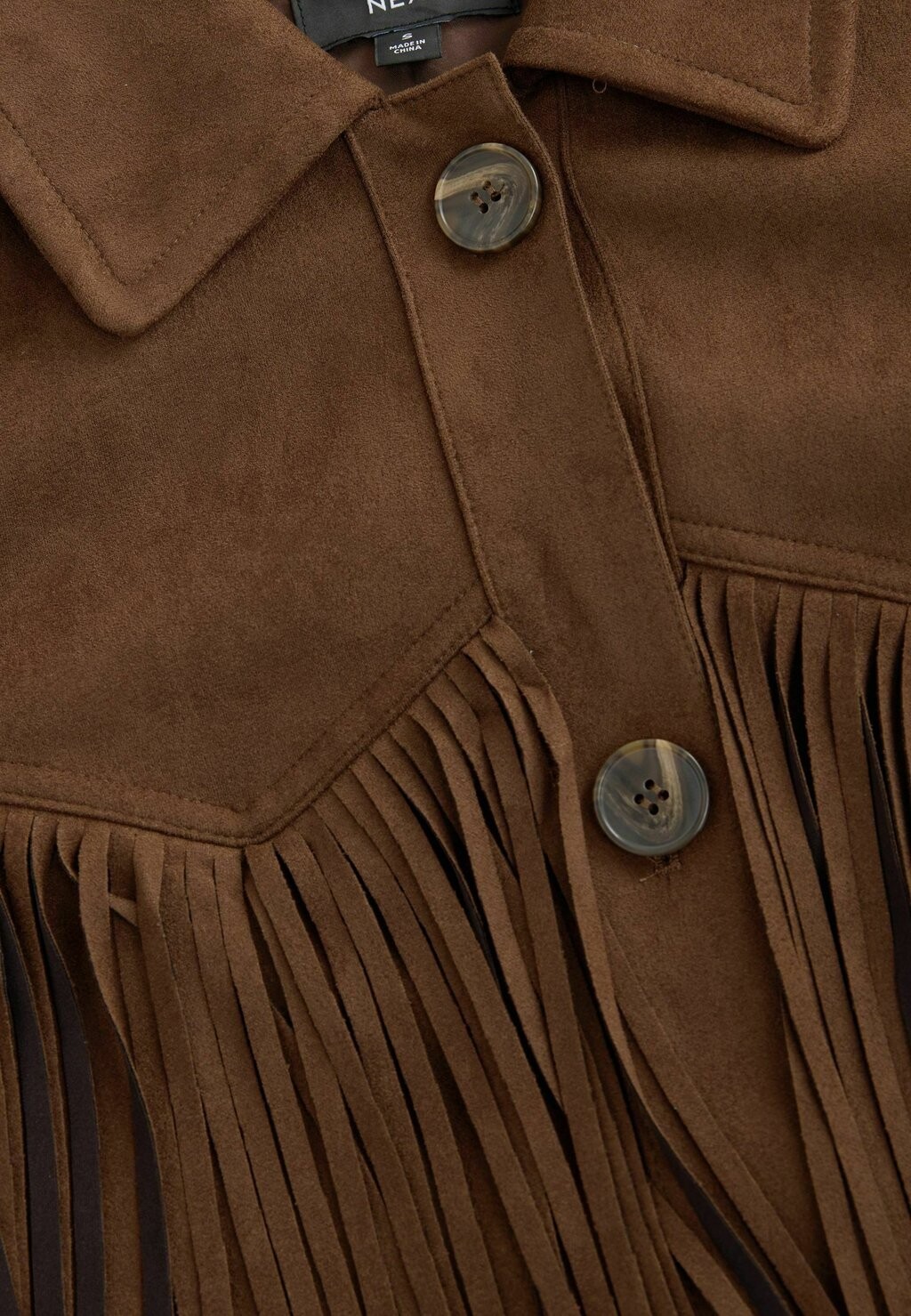

Куртка из искусственной кожи REGULAR FIT FRINGED Next, коричневый