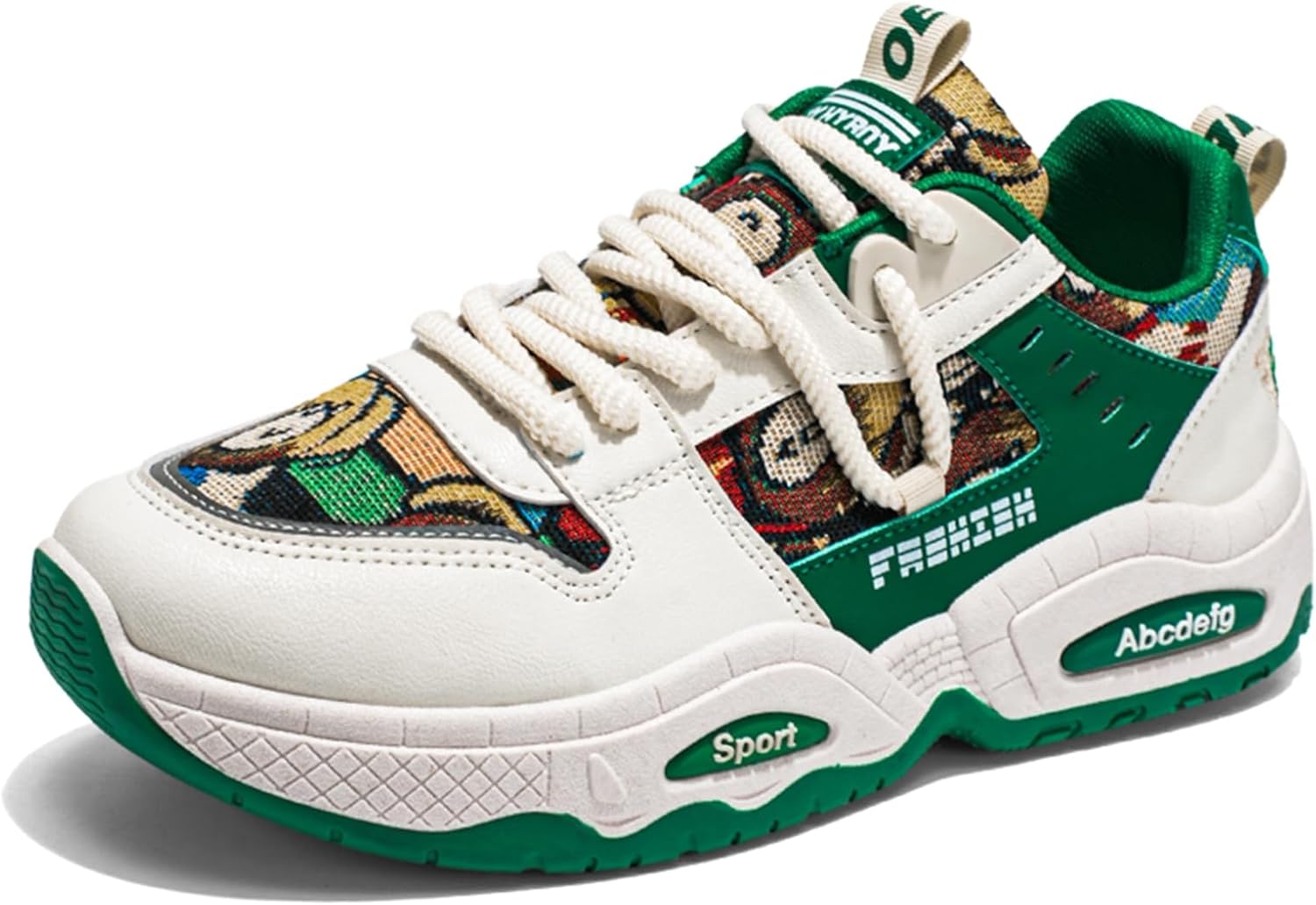 

Мужские стильные повседневные кроссовки с сеткой и шнуровкой, противоскользящие скейтбордические туфли, подходящие для активного отдыха, прогулок и бега Igzbibg, зеленый