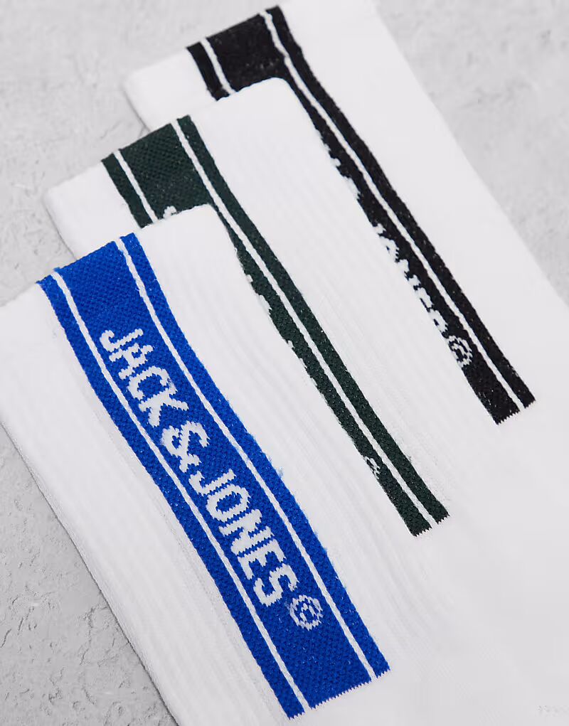 

Спортивные носки Jack & Jones, 3 пары, с логотипом, белого цвета