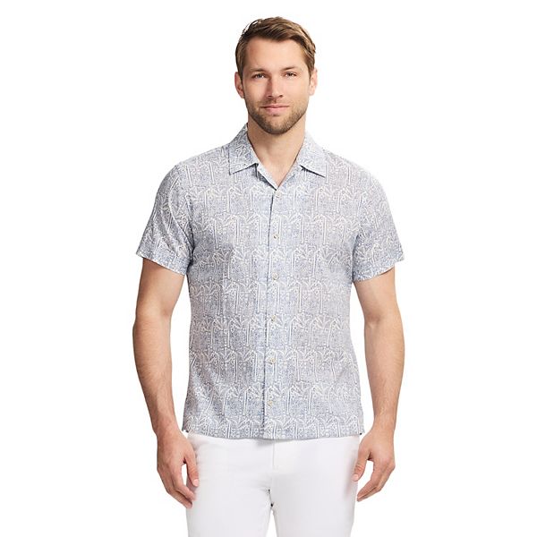 

Мужская рубашка с коротким рукавом и застежкой на пуговицах saltwater dunes Izod, Blue Surf