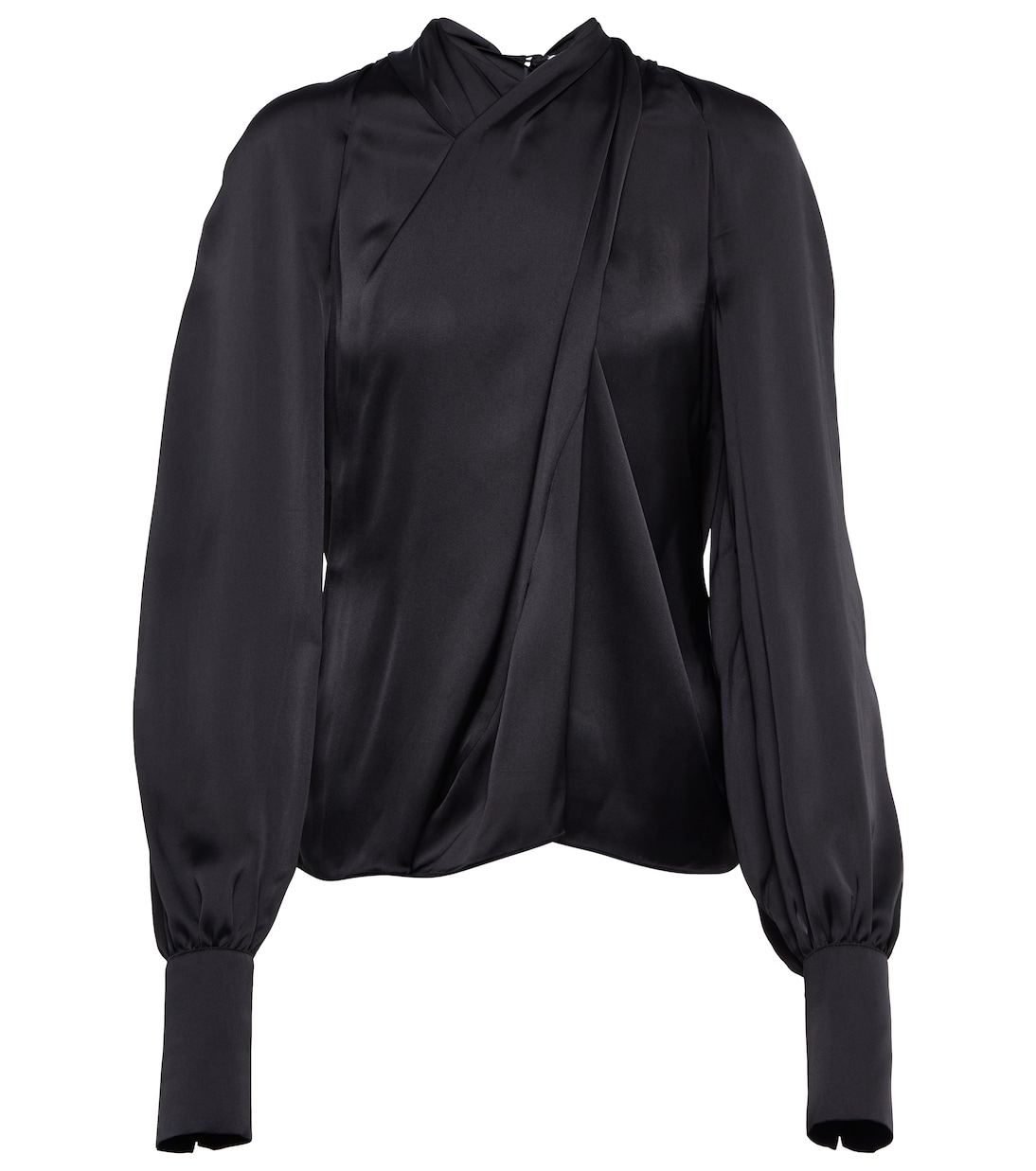 

Атласная блузка Kaja с перекрестным кроем Safiyaa, черный