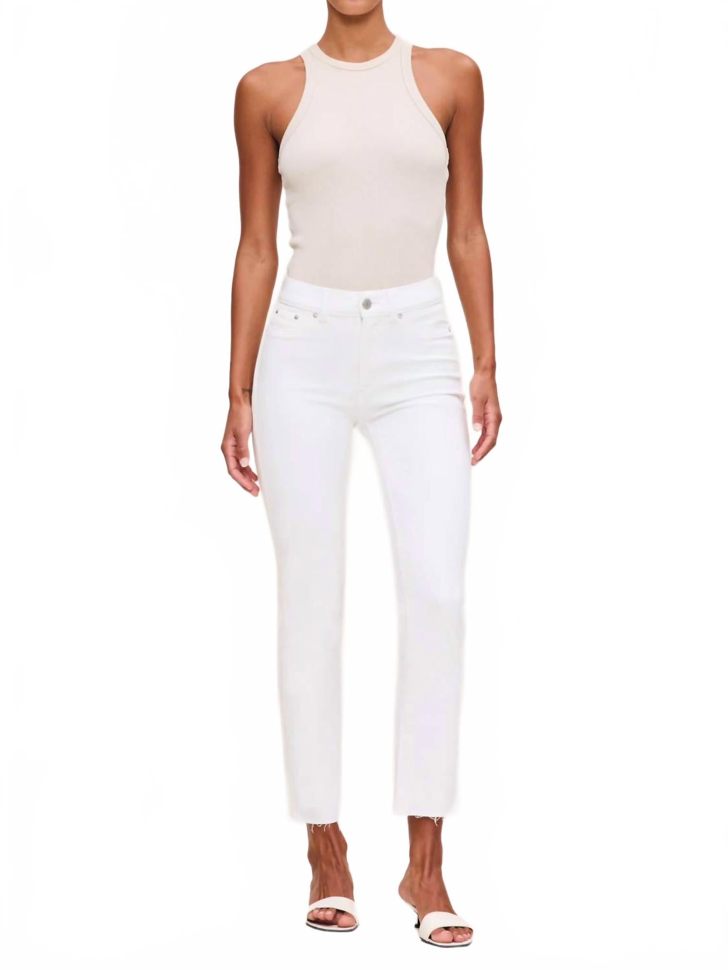 

Женские джинсы Mara Straight Mid Rise Instasculpt белого цвета DL1961 - Women's