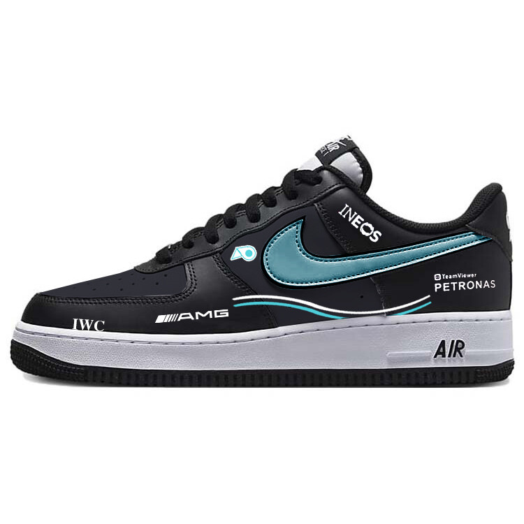 

Кроссовки Nike Air Force 1 Skateboarding Shoes Unisex Low-top Black/Blue, черный
