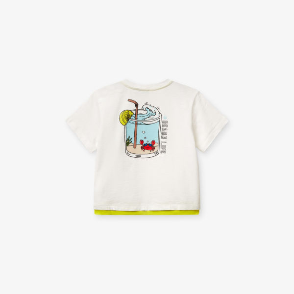 Футболка Benetton Graphic-Print, белый — фото 3