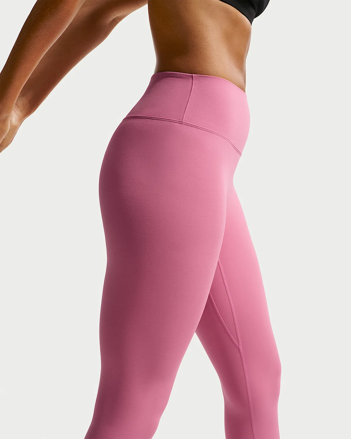 Женские леггинсы Nike Zenvy с высокой талией 7/8, без переднего шва, Peony/White — фото 3