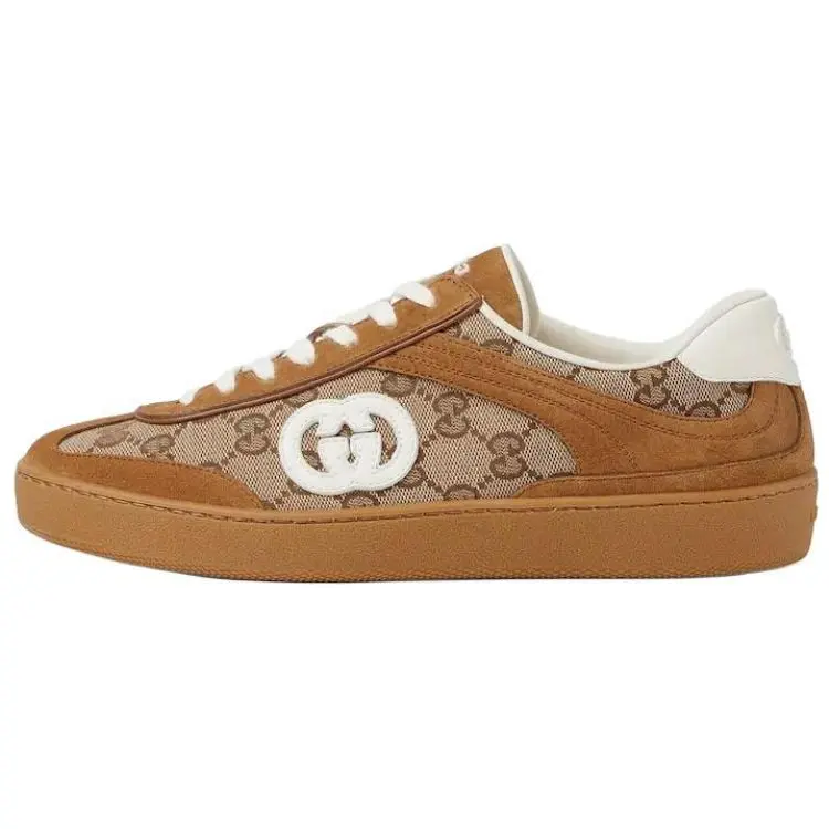 GUCCI Женские кроссовки G75 «Interlocking G Brown Suede»