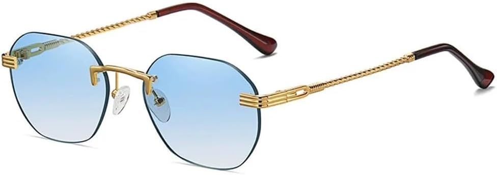 

Мужские круглые солнцезащитные очки в стиле ретро с металлическим блеском, золотистым, черным и коричневым фоном. Классические солнцезащитные очки. Модные аксессуары для женщин. Подарки KTUCN, 07 Gold-blue