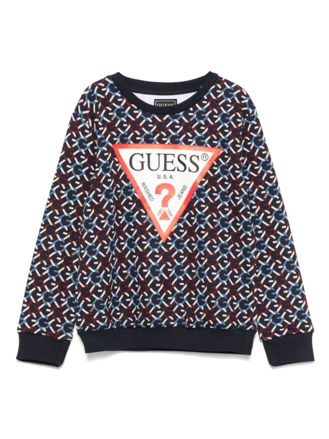 

Угадайте детский монограмма-жаккардовый свитер Guess Kids, синий