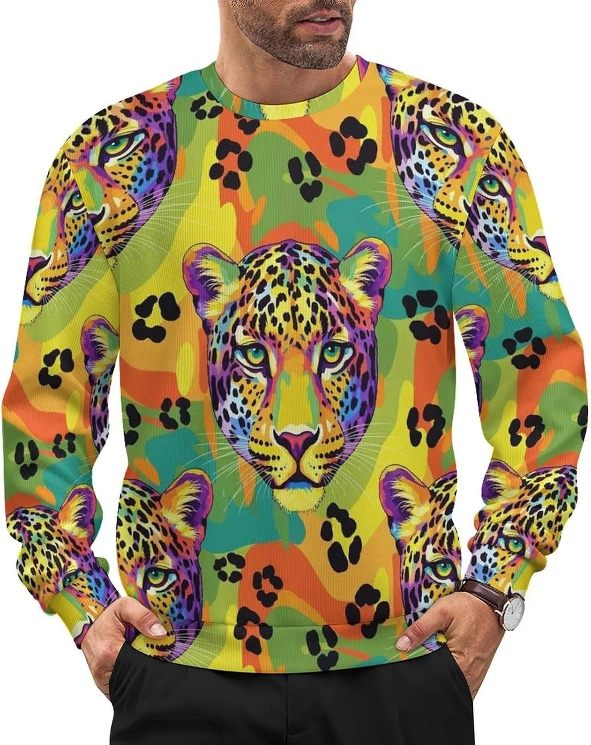 

Мужской свитер с длинным рукавом и круглым вырезом SEBNATAL