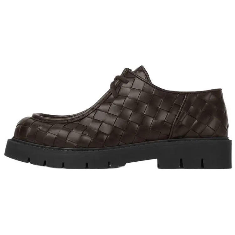 Bottega Veneta Кожаные повседневные туфли Haddock на каблуке 4 см, мужские, коричневые