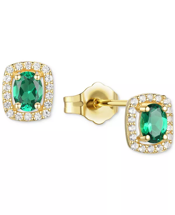 

Серьги-Гвоздики с овальным венцом из стерлингового серебра с выращенными в лаборатории сапфирами (3/8 карата, tw) и выращенными в лаборатории белыми сапфирами (1/8 карата, tw) (также с другими драгоценными камнями) Macy'S, emerald