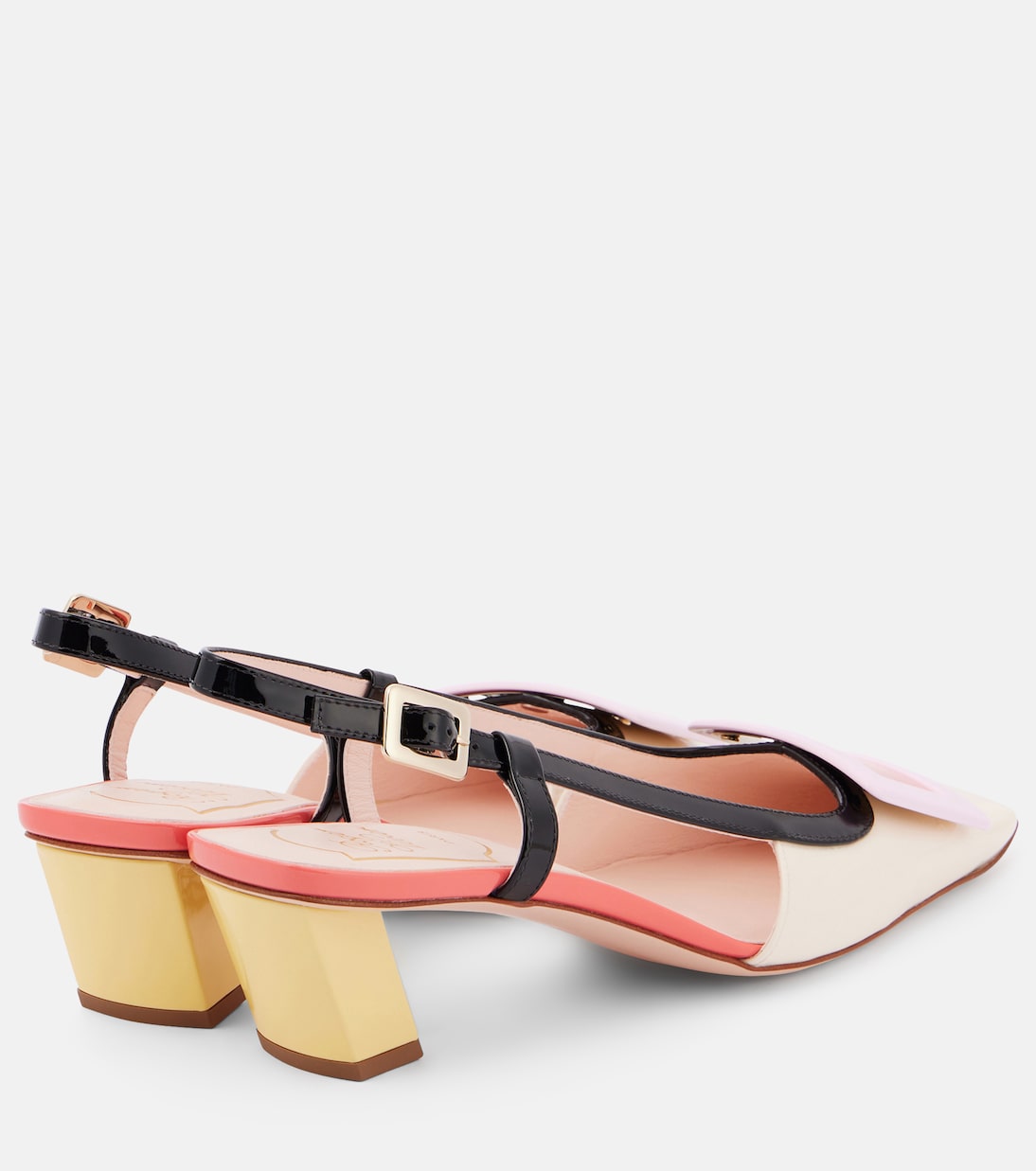Туфли-лодочки Belle Vivier 45 из лакированной кожи с открытой пяткой Roger Vivier, разноцветный — фото 2