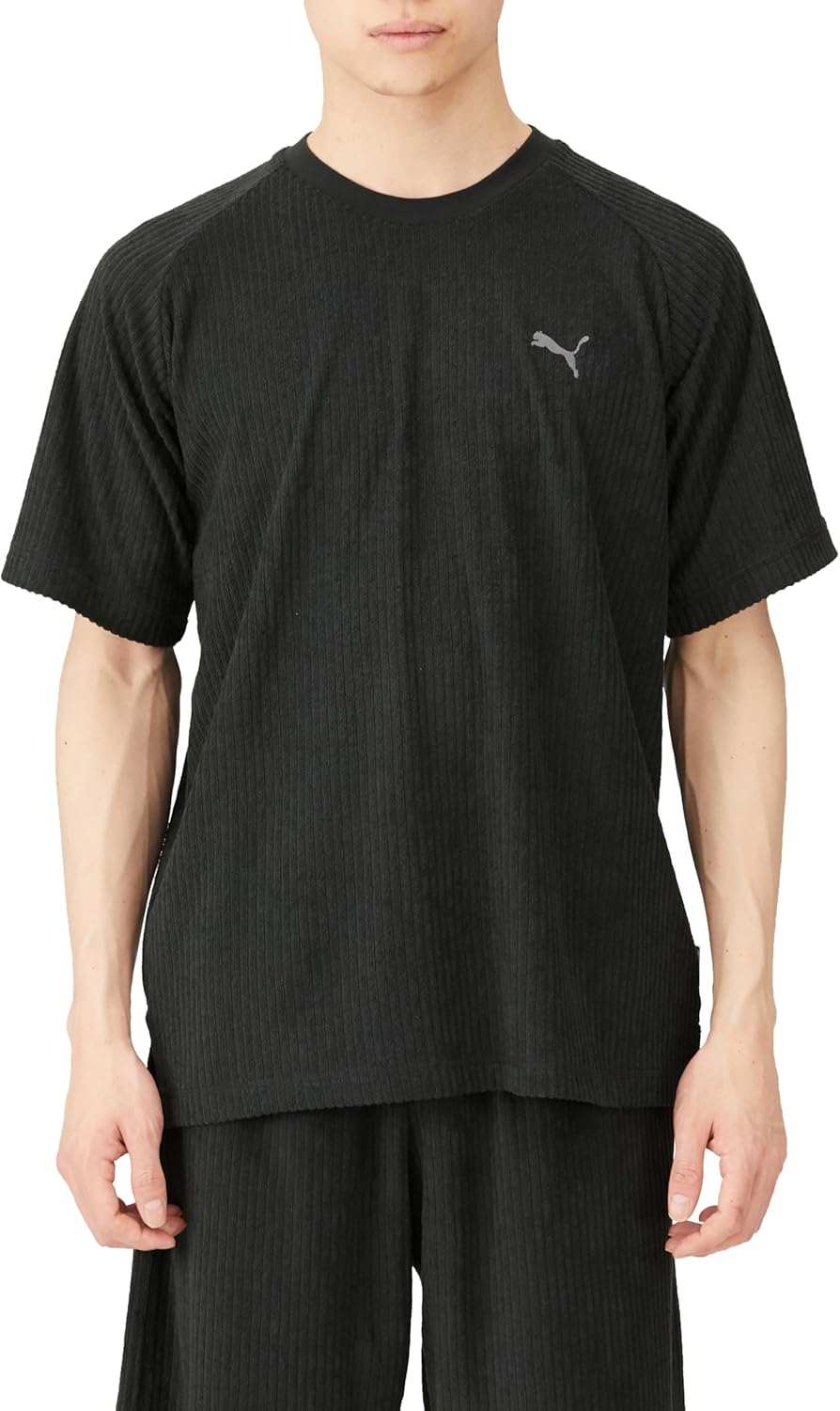 

Мужская повседневная футболка PUMA, свободный крой, летняя футболка из ворсистой ткани (680677), черный