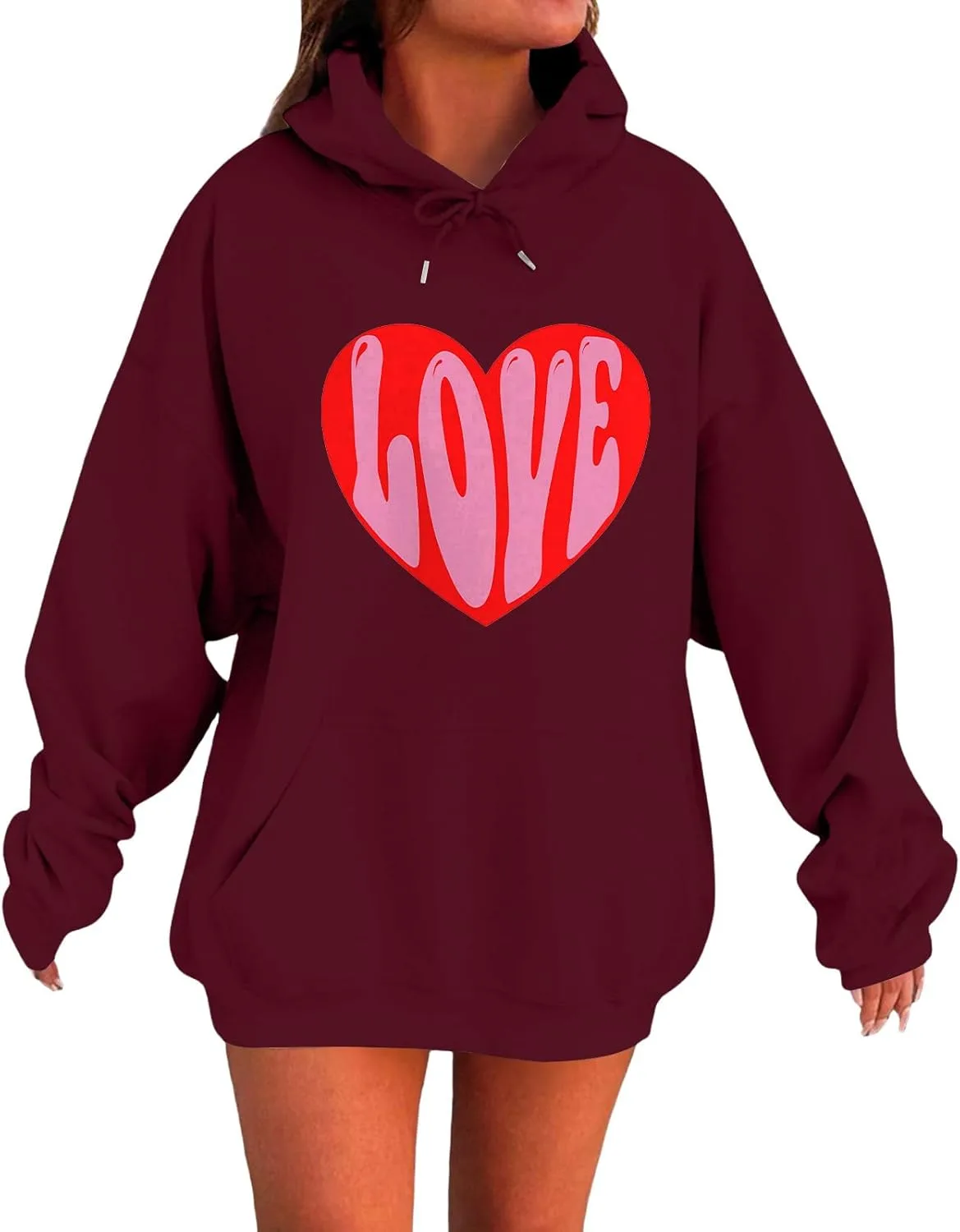 

Свитшот с принтом в виде сердца для женщин FQZWONG