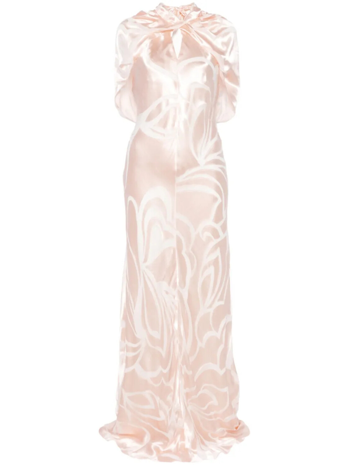 

Платье макси из атласа Alberta Ferretti, розовый