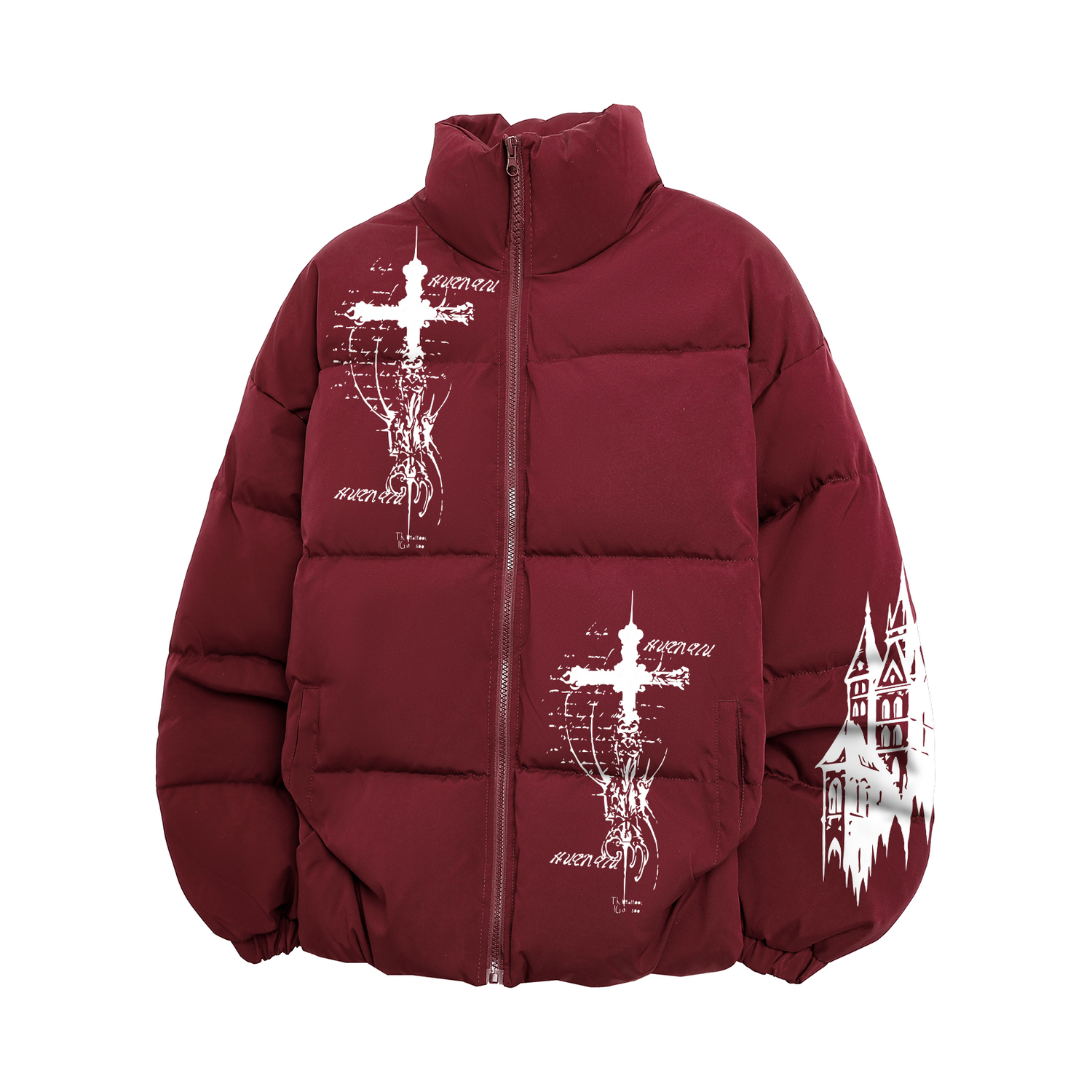 

Пуховик Unisex Stand Collar Moderate Padded HUANQIU, maroon