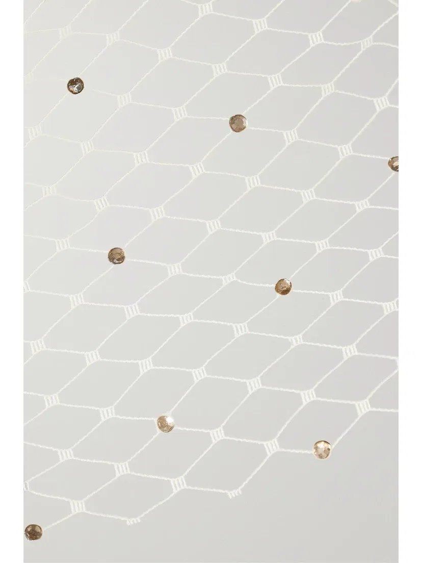 Обруч для волос Halsey, украшенный сеткой и сатином Eugenia Kim, бежевый — фото 2