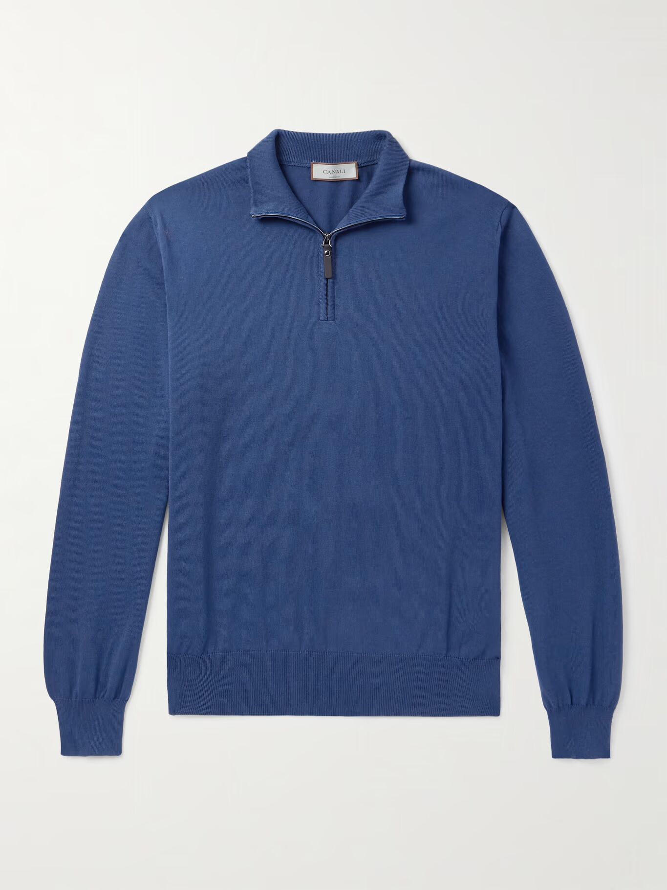 

Хлопковый свитер с полумолнией CANALI, синий