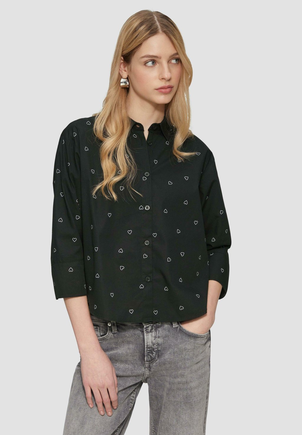 

Блузка на пуговицах MET PRINT ALL-OVER QS, черный