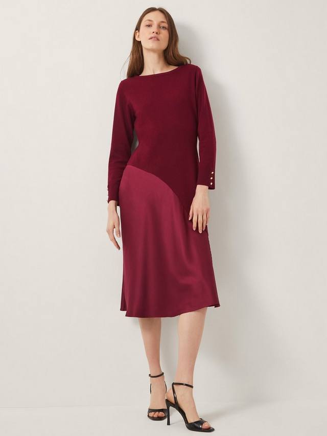 

Асимметричное платье миди Saz Mix Satin Monsoon, Berry