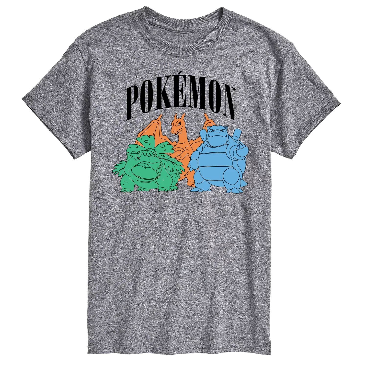 

Мужская футболка с рисунком Pokemon Venusaur, Charizard и Blastoise Group Licensed Character
