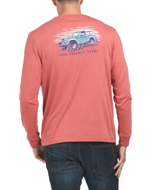 

Футболка с длинным рукавом на борту для бездорожья Southern Tide, коралловый