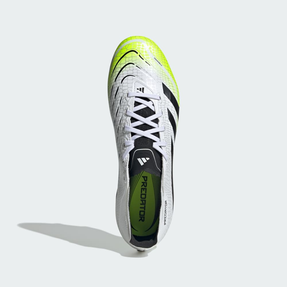 Бутсы Adidas Predator League Firm/Multi-Ground Cleats, цвет Cloud White/Core Black/Lucid Lemon — фото 3
