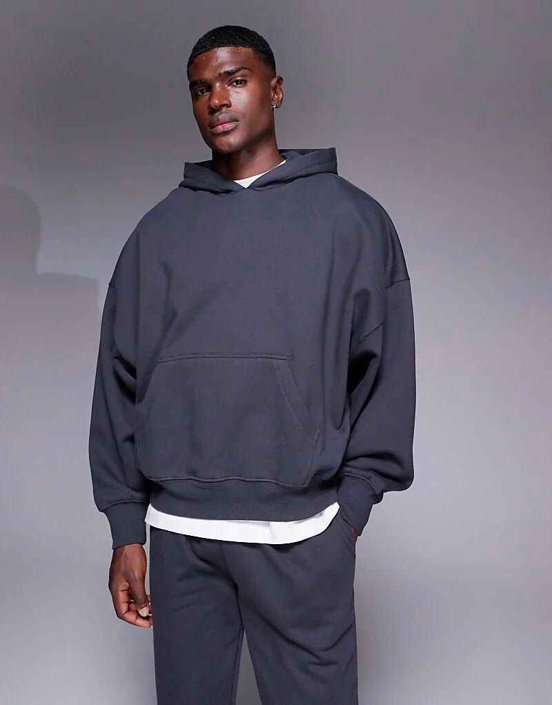 

Толстовка ASOS DESIGN премиум-класса из плотной ткани оверсайз плотностью 400 г/м² серого цвета