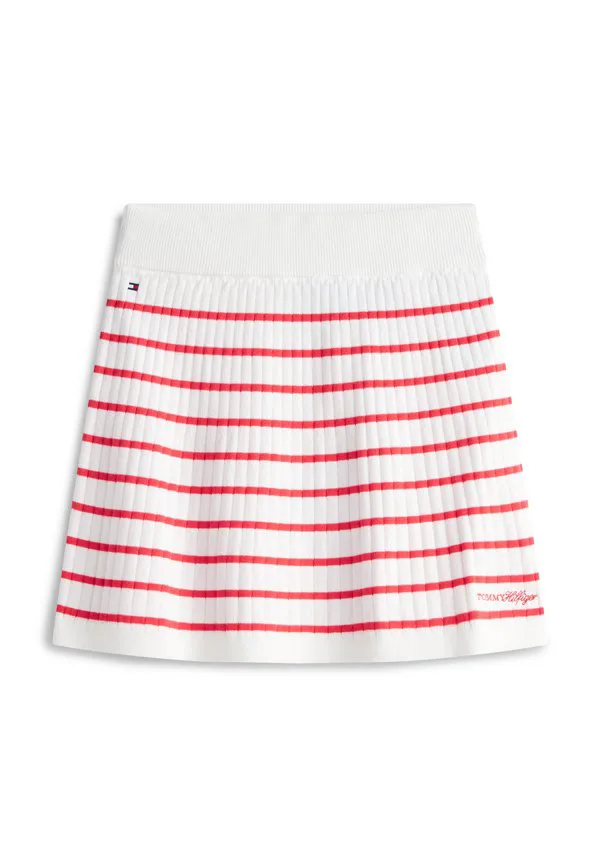 Юбка из трикотажа в рубчик с вышивкой логотипа, юбка а-силуэта Tommy Hilfiger, Red Alert Stripes — фото 3
