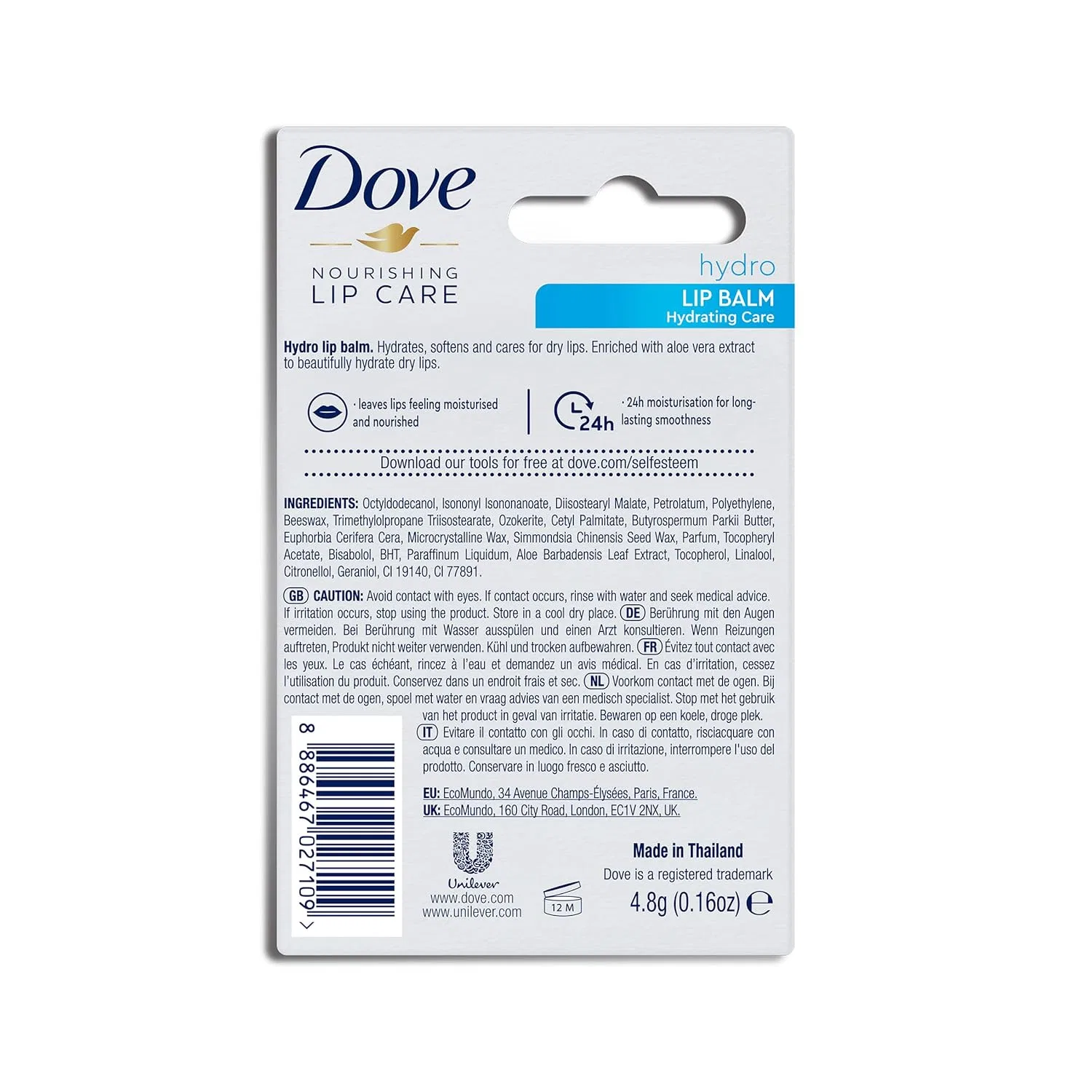 Бальзам для губ «Nourishing Lipcare» от Dove, 4.8 г (3 шт.) Dove — фото 2