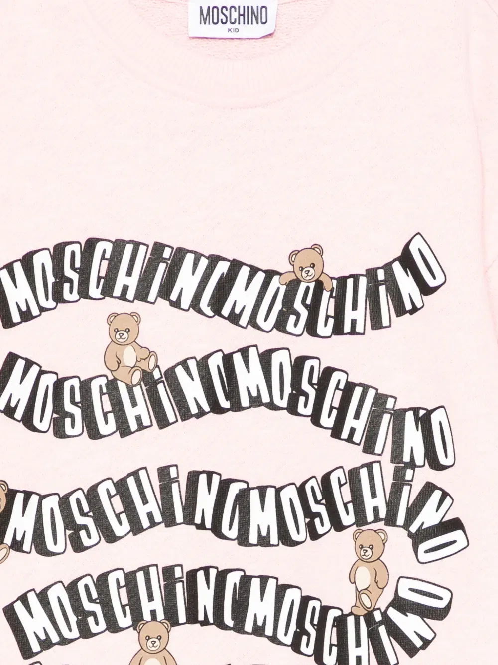 Платье с логотипом плюшевого медведя Moschino Kids, розовый — фото 3