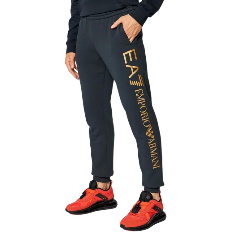 EA7 FW23 Вязаные спортивные штаны Мужские синие EMPORIO ARMANI — фото 3