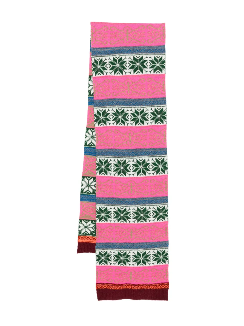 

Шарф с полосками в виде снежинок Essentiel Antwerp, розовый
