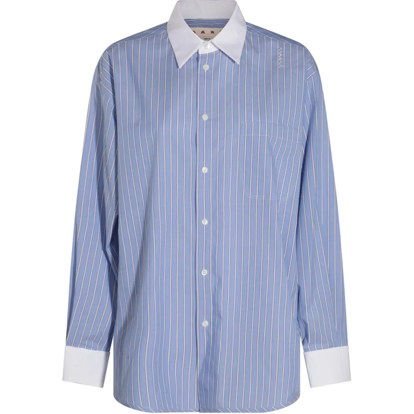 

Полосатая поплиновая рубашка MARNI, синий