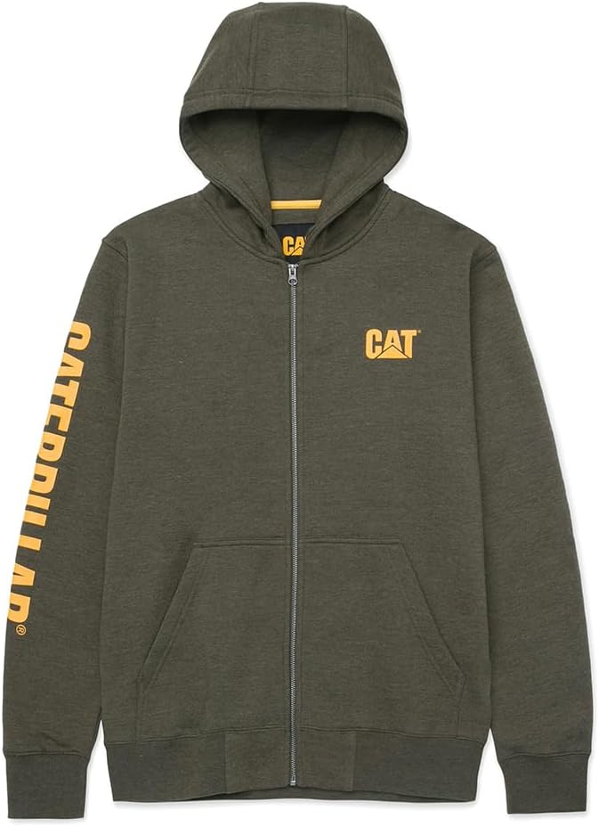 

Толстовка мужская Caterpillar с полной застежкой-молнией, передними карманами-кенгуру, фирменным логотипом рабочей одежды и системой управления шнурами S3, Army Moss Heather, Зеленый, Толстовка мужская Caterpillar с полной застежкой-молнией, передними кар