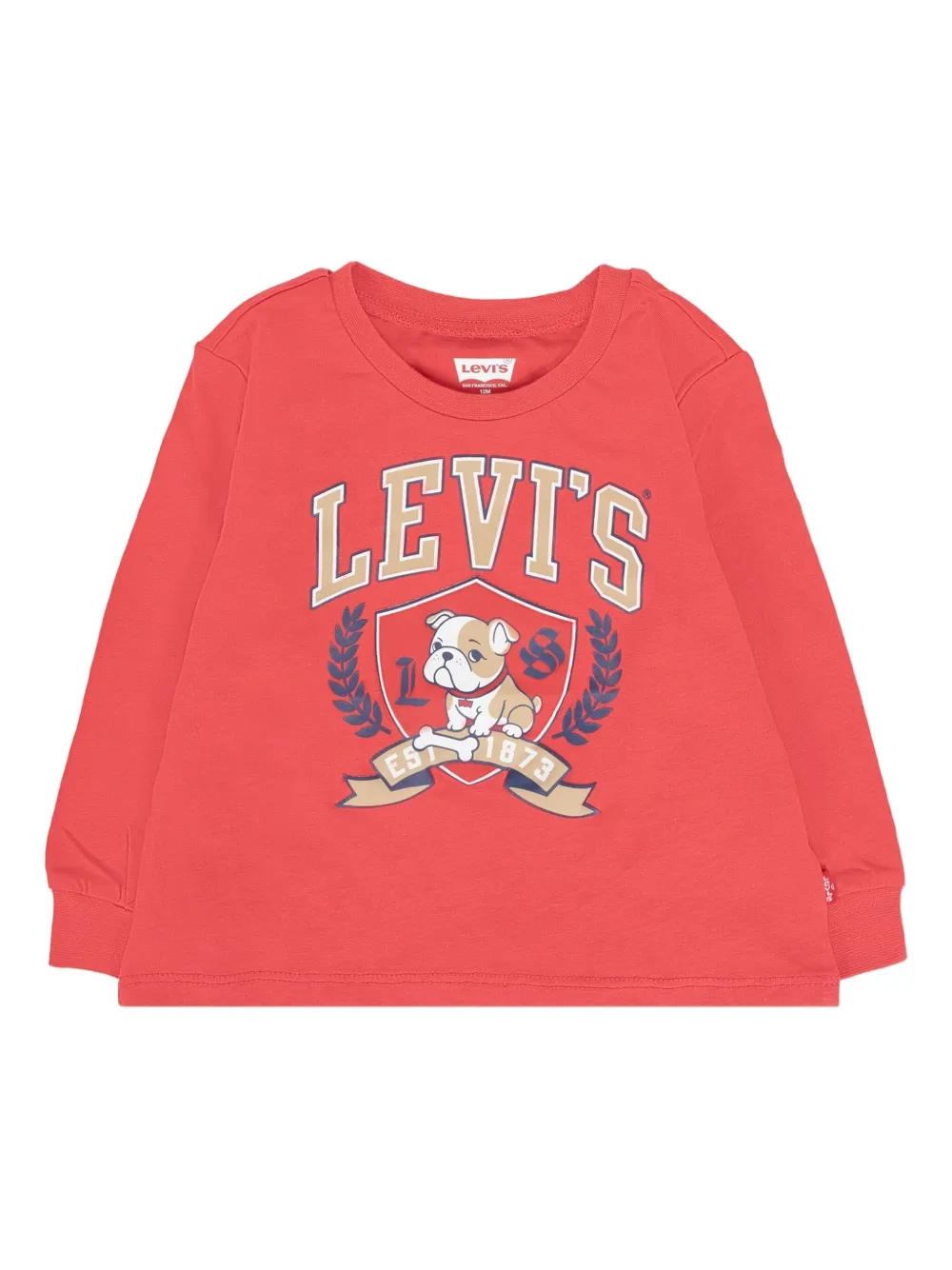 

Футболка с длинными рукавами и гербом бульдога Levi's Kids, красный